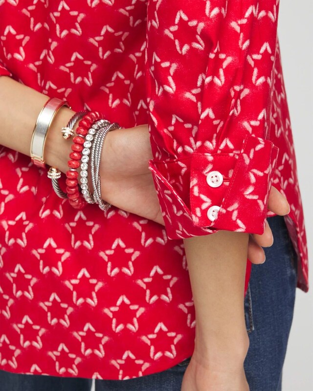 No Iron Stretch Stars Shirt - image 4